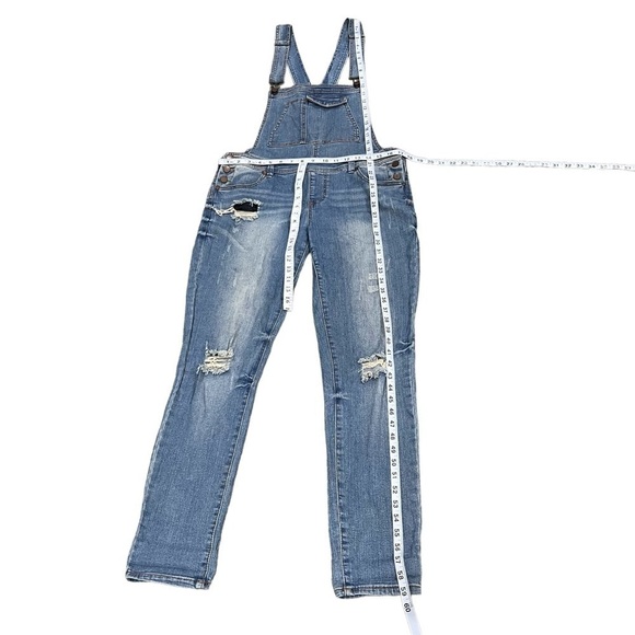 Love, Fire Distressed Denim Jean Overalls Size Medium Women's - Picture 4 of 6